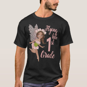 1st Grade Fairy Black Girl First Day of School Fai T-Shirt