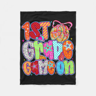 1st Grade Game On Basketball Sports Boys Kids Back Fleece Blanket