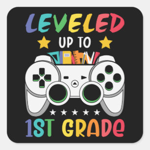 1st Grade Gamer First Day Of School Student Gift Square Sticker