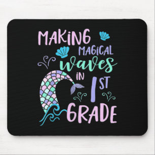 1st Grade Girls Cute Mermaid Frist Day Kids Back T Mouse Mat