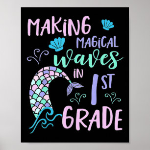 1st Grade Girls Cute Mermaid Frist Day Kids Ck To Poster