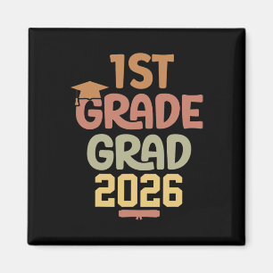 1st Grade Grad Cl Of 2026 Graduation Bold Cosy Col Magnet