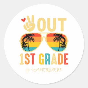 1st Grade Graduation Last Day Of School Classic Round Sticker