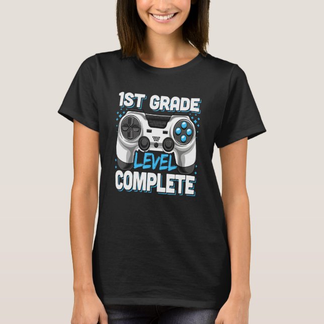 1st Grade Graduation Level Complete Video Gamer Ki T-Shirt (Front)