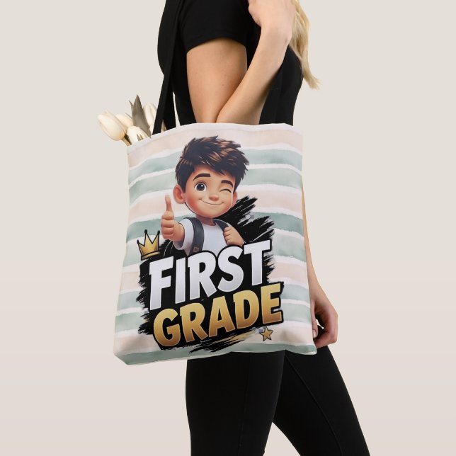 1st Grade Kid Gift Tote Bag (Close Up)