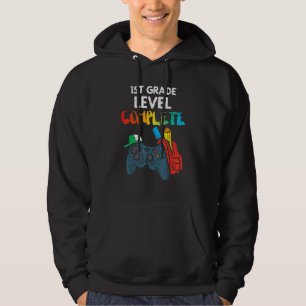 1st Grade Level Complete Gaming Boy Last Day Of Sc Hoodie