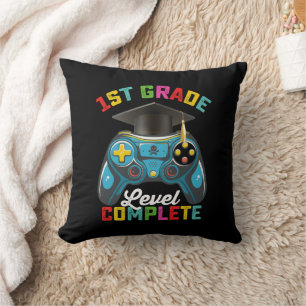 1st Grade Level Complete Graduation Gaming Gamer Cushion