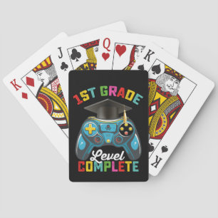 1st Grade Level Complete Graduation Gaming Gamer Playing Cards