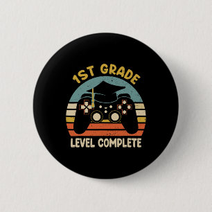 1st Grade Level Complete Last Day Of School Video 6 Cm Round Badge
