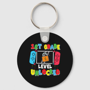 1st Grade Level Unlocked Back To School First Day Key Ring