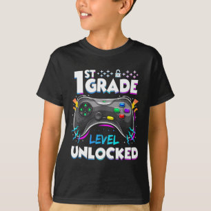 1st Grade Level Unlocked Back To School First Day T-Shirt