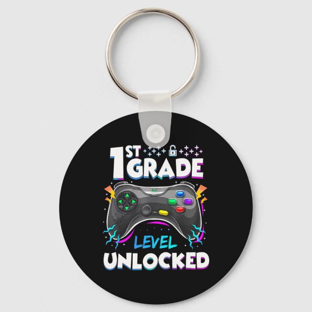 1st Grade Level Unlocked Ck To School First Day Ga Key Ring (Front)