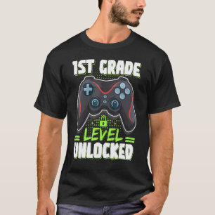 1st Grade Level Unlocked First Day Of School Video T-Shirt