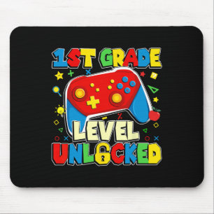 1st Grade Level Unlocked Funny Gamer Boys Ck To Sc Mouse Mat