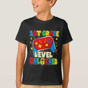1st Grade Level Unlocked Funny Gamer Boys Ck To Sc T-Shirt