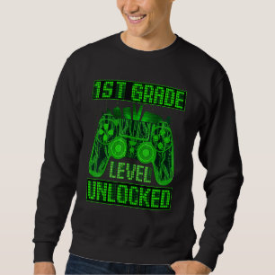 1st Grade Level Unlocked Gamer Back To School Boys Sweatshirt