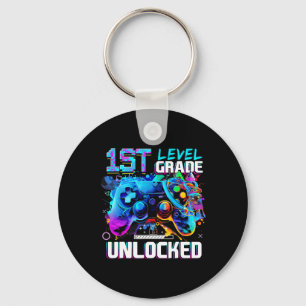 1st Grade Level Unlocked Gamer Boys Kids First Day Key Ring