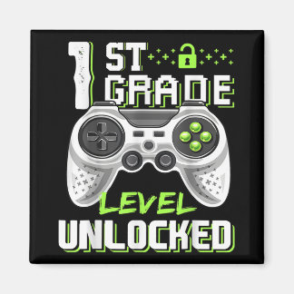 1st Grade Level Unlocked Gamer First Day Of School Magnet