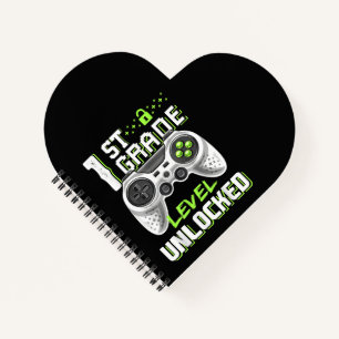 1st Grade Level Unlocked Gamer First Day Of School Notebook
