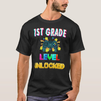 1st Grade Level Unlocked Gamer First Day Of School T-Shirt