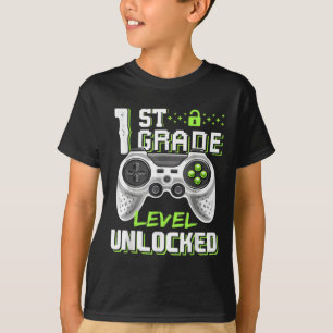 1st Grade Level Unlocked Gamer First Day Of School T-Shirt
