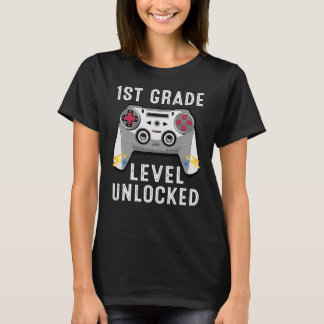 1st Grade Level Unlocked Gamer First Day Of School T-Shirt