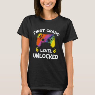 1st Grade Level Unlocked Gamer First Day Of School T-Shirt