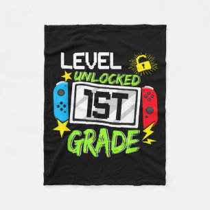 1st Grade Level Unlocked Video Game Back To School Fleece Blanket