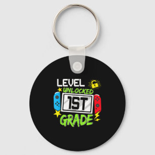 1st Grade Level Unlocked Video Game Back To School Key Ring