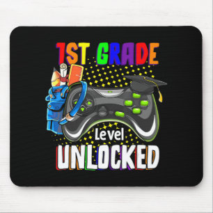 1st Grade Level Unlocked Video Game Back To School Mouse Mat