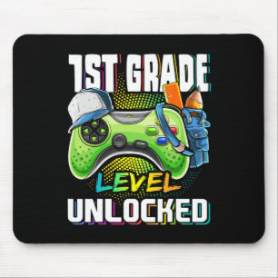 1st Grade Level Unlocked Video Game Back To School Mouse Mat
