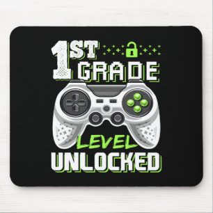 1st Grade Level Unlocked Video Game Back To School Mouse Mat
