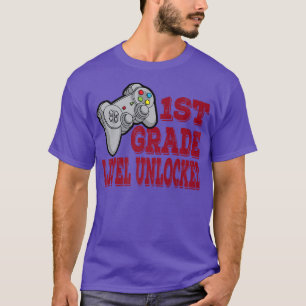 1st Grade Level Unlocked Video Game Back to School T-Shirt