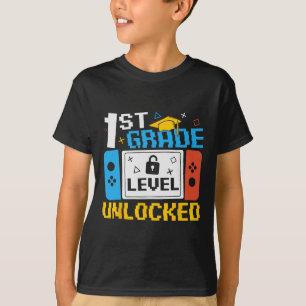 1st Grade Level Unlocked Video Game Back To School T-Shirt