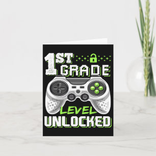1st Grade Level Unlocked Video Game Byck To School Card