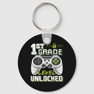1st Grade Level Unlocked Video Game Byck To School Key Ring