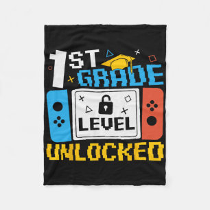 1st Grade Level Unlocked Video Game Ck To School B Fleece Blanket