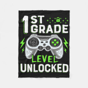 1st Grade Level Unlocked Video Game Ck To School B Fleece Blanket