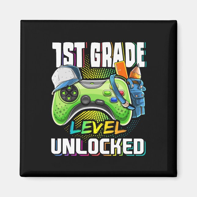 1st Grade Level Unlocked Video Game Ck To School B Magnet (Front)