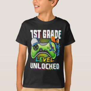 1st Grade Level Unlocked Video Game Ck To School B T-Shirt