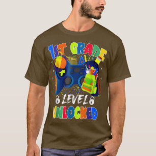 1st Grade Level Unlocked Video Game Gamer Back To  T-Shirt
