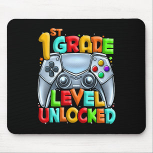 1st Grade Level Unlocked Video Gamer Back To Schoo Mouse Mat