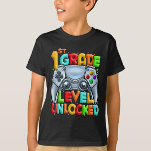 1st Grade Level Unlocked Video Gamer Back To Schoo T-Shirt