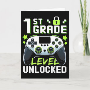 1st Grade Level Unlocked Video Gamer Ck To School  Card