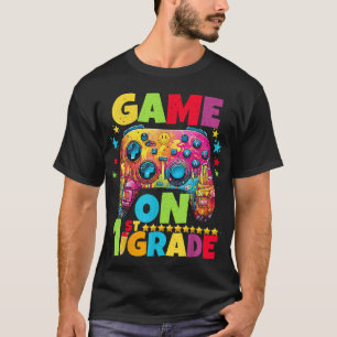 1St Grade Level Unlocked Video Gamer Pixel Back  T-Shirt