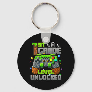 1st Grade Level Unlocked Video Gamer Pixel Ck To S Key Ring