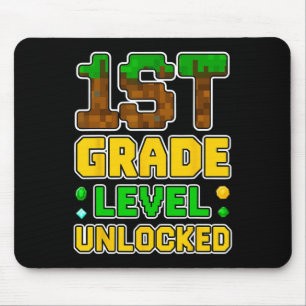 1st Grade Level Unlocked Video Gamer Pixel Ck To S Mouse Mat