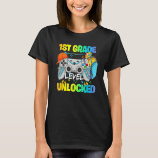 1st Grade Level Unlocked Video Gamers First Day Of T-Shirt