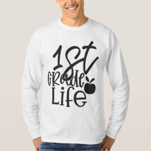 1st grade life white black Basic Long Sleeve  T-Shirt