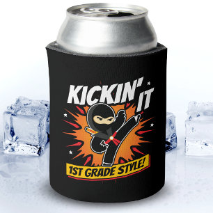 1st Grade Ninja Kick First Day Back To School Can Cooler